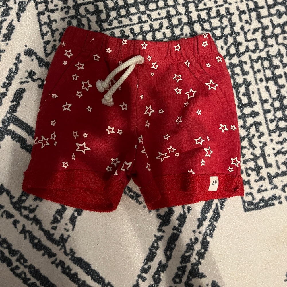 Little Road Co. red star shorts